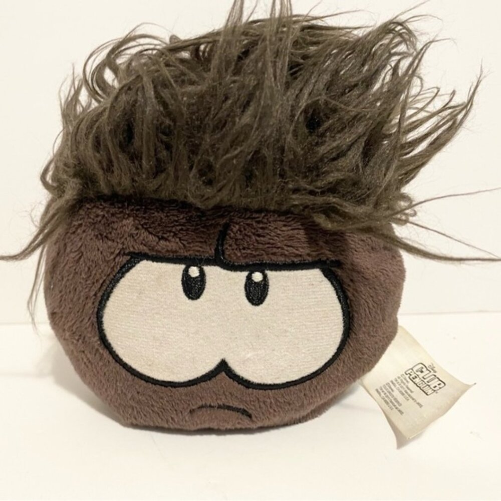 Disney Club Penguin Brown Puffle Plush Stuffed Animal Smirk